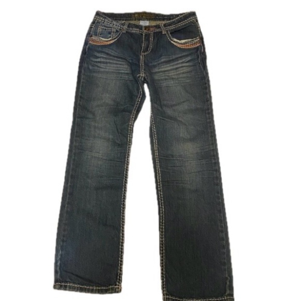 Uproar Women’s Size 12.5 Jeans with Button Up Pockets and Pink Detailing